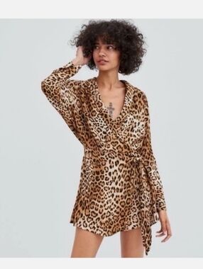 Zara TRF Leopard Print Wrap Romper